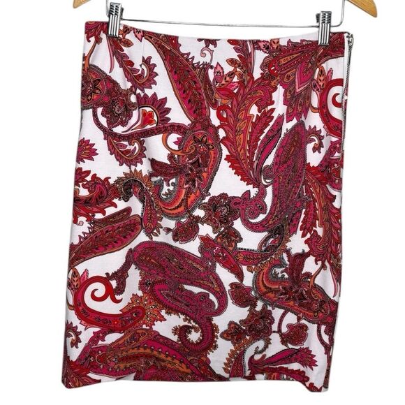 Grace Elements White Pink Paisley Pencil
Straight Casual Mini Skirt Size 10 - Picture 1 of 5